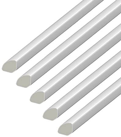uPVC Plastic Quadrant Trim 17.5mm - Window/Tile Beading - Plastic Finishing Trim - 5 Pack of 2 Metre Lengths (White)