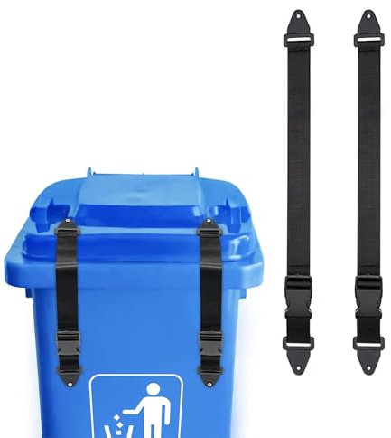 AABDTYYD 2 Pièces Wheelie Bin Lock,Wheelie Bin Lock for lid,Trash Can lid Locks pour Divers Verrous de Empêcher le Raton Laveur,L'ours,Les Animaux et le vent de Renverser les Déchets (Noir)