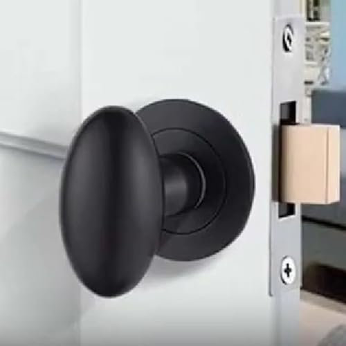 Serrure de porte simple en alliage de zinc, serrure de porte dissimulée, poignée de porte simple face invisible, sans clé, pour porte de 35 mm à 45 mm (noir)