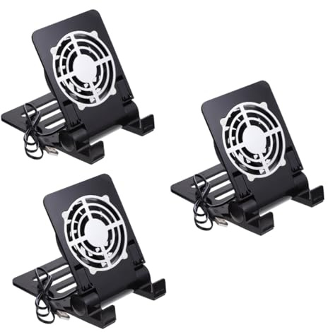 DOITOOL 3St Flacher Lüfter Bausätze Terrarienset Tablet-Ständer Strahl Fälschung usb - usb fans halterung für tablet powerbänke Telefonständer handy kühler ständer Plastik Black