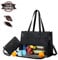 ZANWANXIN 2-in-1 Tote Bag Lunch Bag Combo, Ultimate 2-in-1 Tote Bag mit Lunch-Fach, für Frauen mit Laptop-Fach und passendem Portemonnaie (Schwarz)