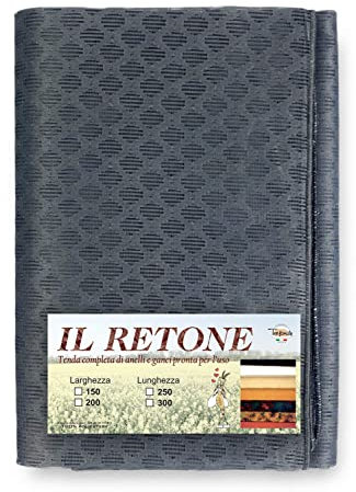 Rideau moustiquaire à losange extérieur plombé en 8 tailles différentes uni gris – 250 x 250 cm