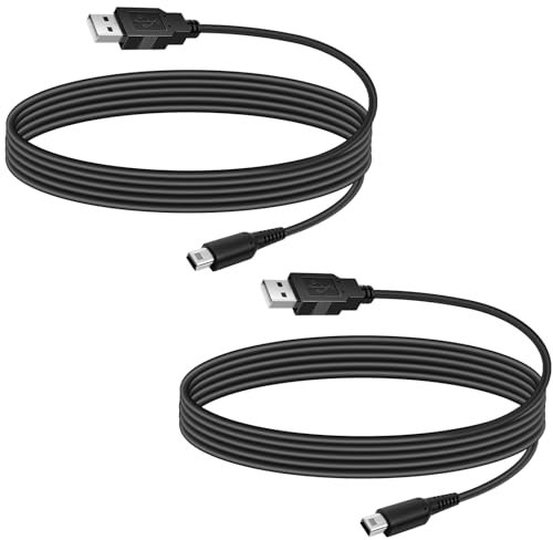 Vrllinking 3DS USB Charger Cable for Nintendo 2DS/DSi XL Fast Charging, 2 Pack Durable 4FT Cord | Compatible with All 3DS XL, New 2DS, DSi (Black)