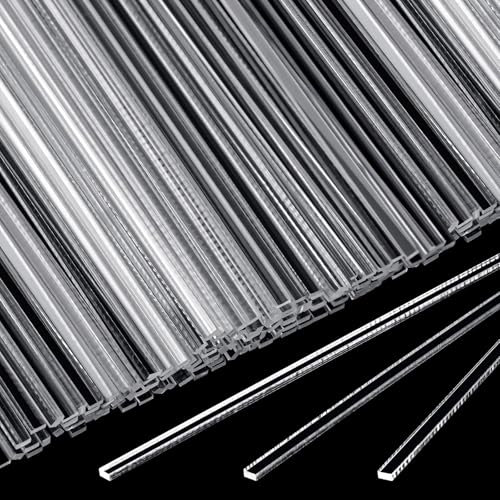 Beeveer 100 Pcs Flat Clear Sticks for Cake Toppers Acrylic Candy Cake Pops Sticks Lollipop Sticks Reusable Candy Stick Rods for DIY Cupcake Chocolate Cookie Dessert Decorations, 7.87