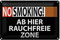 Blechschild | No Smoking | Ab hier rauchfreie Zone | | 18 cm x 12 cm