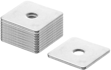 QUARKZMAN 20 Stück Quadratische Unterlegscheiben M6 x 30 x 30 x 2 mm, 201 Edelstahl Dichtscheiben Silber Weiß Vierkantscheiben, Flache Beilagscheiben für Schrauben Muttern Gewindestange