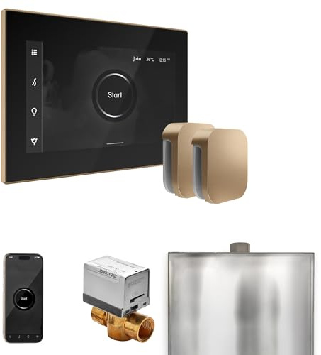 Mr Steam XButler Max Steam Shower Ctrl Pkg w/iSteamX Control and Steamhead in Black Brushed Bronze