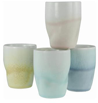 CreaTable, 24343, Serie Squeezy Maytime, 4-teiliges Geschirrset für 4 Personen, Kaffeebecher Set aus Steinzeug, spülmaschinen- und mikrowellengeeignet, Qualitätsproduktion