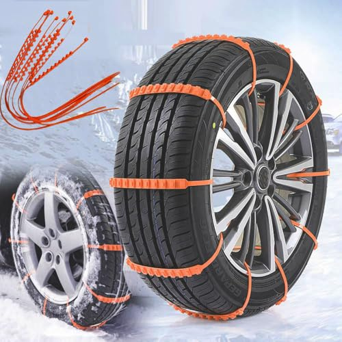 ONEMAJI 10 Stück Schneeketten für Winter Autoreifen für Peugeot 3008 E3008 P64 2024 2025, Verstellbar Anti-Rutsch Reifen Ketten Schneereifen-Kabelbinder