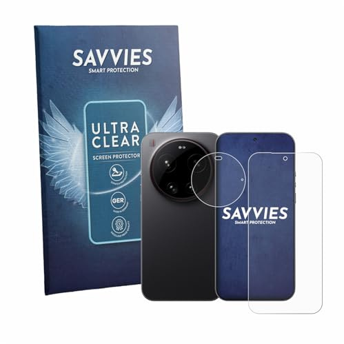 Savvies 18 Stück Schutzfolie für Xiaomi 17 Ultra (Display+Kamera) Displayschutz-Folie Ultra-Transparent