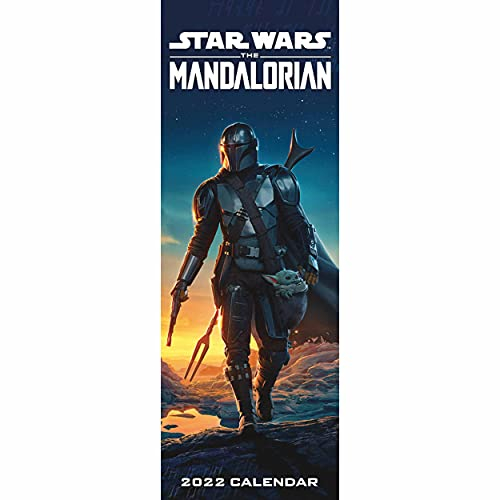 Disney Star Wars The Mandalorian Kalender 2022 – Monatsansicht, schmaler Wandkalender 15 cm x 42 cm – Offizielles Lizenzprodukt