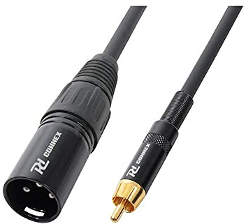 PD Connex Câble Audio Cordon XLR Mâle - RCA Mâle - 8m - Idéal pour Relier vos Enceintes de Sonorisation