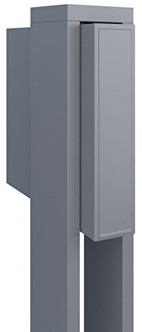 Standbriefkasten, Design Briefkasten Flag Grau Metallic - Bravios