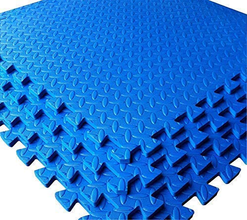 Piastrelle in schiuma EVA per garage, design a incastro, per officina/showroom, colore blu, 4 pezzi