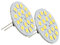 LEDLUX Lot de 2 Ampoules LED G4 Double broche CC CA 12 V/24 V 3 W Blanc chaud 3000 K Culot central 18 SMD 2835