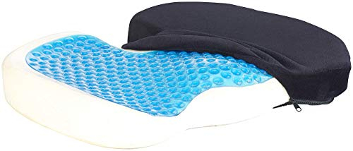 newgen medicals Gel Sitzkissen Auto: Memory-Foam-Sitzkissen mit Gel-Schicht und Anti-Rutsch-Bezug (Gelkissen Auto, Gelkissen Autositz, ergonomisches)
