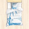 ABAKUHAUS Blau Weiss Bettbezug Set für Einzelbetten, Surf Hawaii-Strand, Milbensicher Allergiker geeignet mit Kissenbezug, Blau Weiss