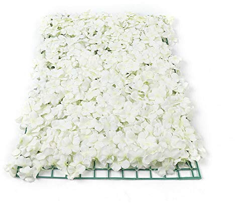 10/20 Stück Blumenwand Hochzeit, 40 X 60cm, Künstliche Blumen, Pink/Weiß Rosenwand, Seidenblume Kunstblumen, Hintergrunddekoration (Menge/Farbe : 20 Stück/Weiß)