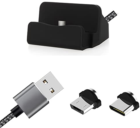 K-S-Trade Qualitativ & Innovativ Hochwertige Docking Station Ladestation Synch-Station Tischständer Ladegerät Ladeständer Für Nubia Red Magic 6