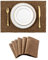 Home Brilliant Place Mats 6 Heat Resistant, Dining Table Cloth Rectangle Placemats, Home Restaurant Hotel Kitchen Table Mats, 33 x 48 cm(13x19 Inch), Brown