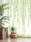 Breling Willow Voile Curtains Cute Green Sheers Leaf Tulle Vine Window Sheers Ivy Pretty Curtain for Living Room Bedroom Window Door Balcony(4 Pieces,39.4 x 106.3 Inch)
