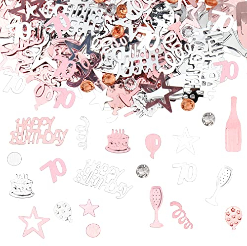 GoldRock Konfetti 70 Geburtstag Frauen Deko Rosegold,Konfetti 70. Geburtstag,Streudeko 70 Geburtstage Deko,70 Geburtstage Frau Männer,Tischdeko 70 Geburtstags,70 Tischdeko,Geburtstagsdeko 70 Jahre