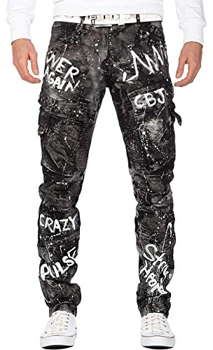Cipo & Baxx Herren Jeans CD572-bans Schwarz W34/L34