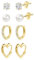 ALEXCRAFT Zirkonia Penlen Herz Ohrstecker Gold Klein Ohrringe Set Damen Geschenk für Frauen Freundin Mama Mädchen 4 Paar