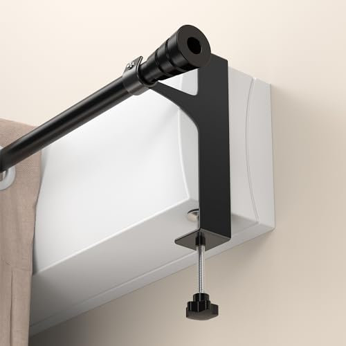 Lot de 2 Supports Tringle Rideaux sans Percage, Tringle Rideau sans Percage, Support Rideau sans Percage, Support pour Tringle Coffre de Volet Roulant, Support Tringle Coffre Volet Roulant, en Métal