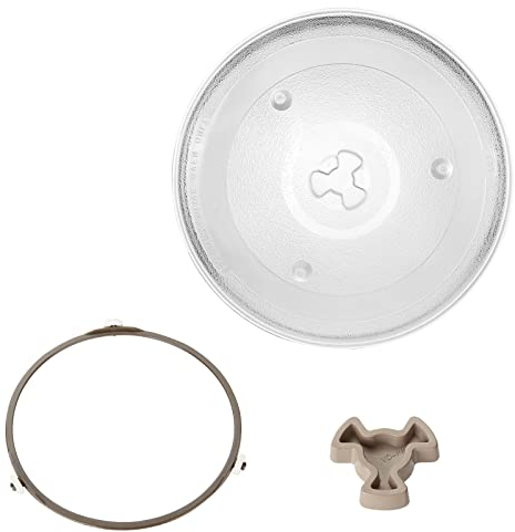 VIDETOL Plateau Tournant pour Micro Ondes, Plateau Micro Onde Universel 27cm et Possède 3 Fixations Compatible, Assiette Micro Onde pour Micro-ondes, Cuisine, Salle à Manger