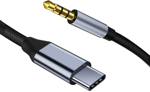 MOBENIX USB C to Aux 3.5mm Audio Jack Cable,Aux to USB C Adapter Lead Type C to 3.5mm Male Headphone Cord Car Stereo Compatible with Samsung Galaxy S21 S20 Ultra Note 20/10, iPad Pro, Huawei (0.5)