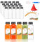 Punklong Lot de 20 bouteilles d'eau vides réutilisables en plastique avec bouchons, 400 ml, transparents avec couvercles noirs inviolables pour jus, smoothie, lait (400 ml)