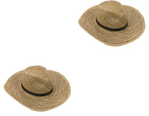 BESPORTBLE Lot De 2 Chapeaux De Plage en Paille À Large Bord pour Hommes Pare-Soleil Portable pour Activités De Plein Air