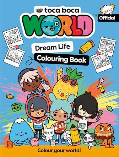 Toca Boca Dream Life Colouring Book: the official colouring book for fans of the popular iPad app for kids. Perfect for children aged 6 and up. NEW for Summer 2026!