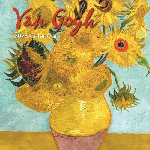 The Gifted Stationary Wandkalender 2026, quadratisch, Kunstwerk von Vincent Van Gogh, 16-monatiger Kalender zum Aufhängen mit 180 Erinnerungsaufklebern, Monatsplaner für kreative Räume, 30,5 x 30,5 cm