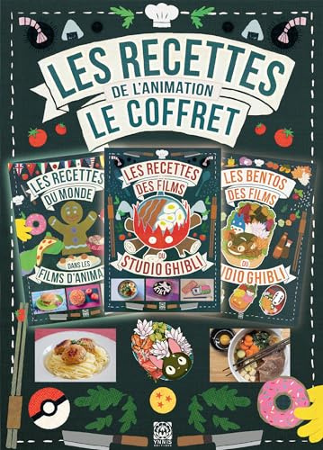 Le coffret les recettes de l'animation: Coffret en 3 volumes : Les recettes du monde dans les films d'animation ; Les bentos des films du studio Ghibli ; Les recettes des films du studio Ghibli