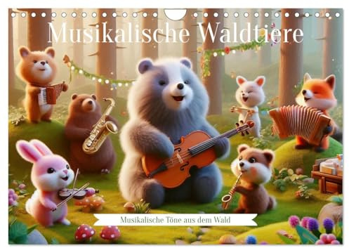 Musikalische Waldtiere (Wandkalender 2026 DIN A4 quer), CALVENDO Monatskalender: Ein perfektes Geschenk, ideal für Kinder, Naturliebhaber, ... die das Besondere schätzen (CALVENDO Spass)