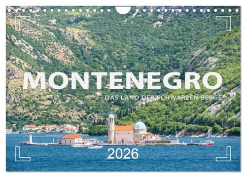 Montenegro - Das Land der schwarzen Berge (Wandkalender 2026 DIN A4 quer), CALVENDO Monatskalender: Land im Balkan mit traumhaften Landschaften (CALVENDO Orte)