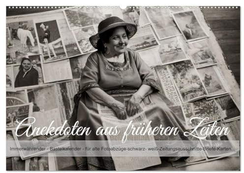 Anekdoten aus früheren Zeiten (Wandkalender 2026 DIN A2 quer), CALVENDO Monatskalender: Andenken an Oma und Opa, in schwarz-weiß, Platz für Fotos, Briefe, Zeitungsausschnitte... (CALVENDO Menschen)
