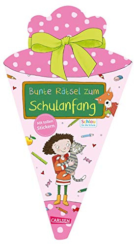Schlau für die Schule: Bunte Rätsel zum Schulanfang mit Stickern (Schultüte für Mädchen): Das perfekte Geschenk zum Schulanfang: Mal- und Rätselspaß mit Stickern und Aufklebern für die ersten Hefte