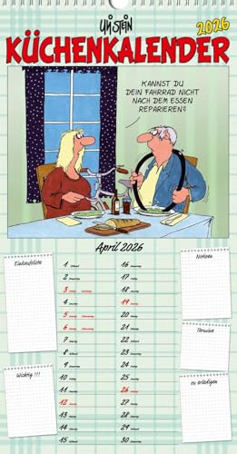 Uli Stein Küchenkalender 2026: Monatskalender für die Wand: Praktischer Planer für die Familie (Uli Stein Kalender 2026)