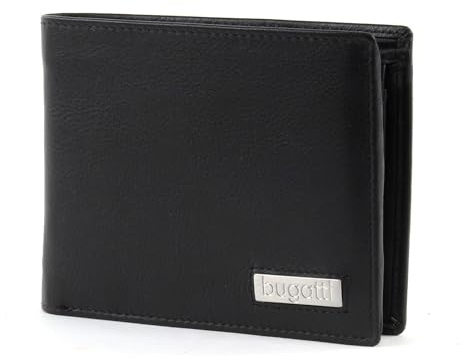 bugatti City Line Coin Wallet Combi Style 8CC Metal Logo Black