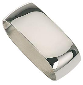 ovaler Serviettenring 925 Sterling Silber 5.5 x 2.0 cm - moderner polierter Deko Servietten-Halter für Hochzeit, Feiern, Dinner, Hotels, Weihnachten