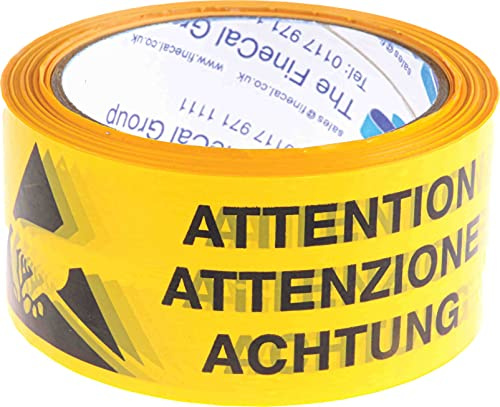 RS PRO ESD Klebebänder, Schwarz, Gelb, Polyvinylchlorid, Nichtleitend, 66 m x 50mm