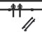 SOTECH Schiebetüren Set CHAMBER-1 2tlg. 2 m (seitlich anschraubbar) Soft-Close schwarz Schiebetürensystem Laufrollen-Ø 120 mm