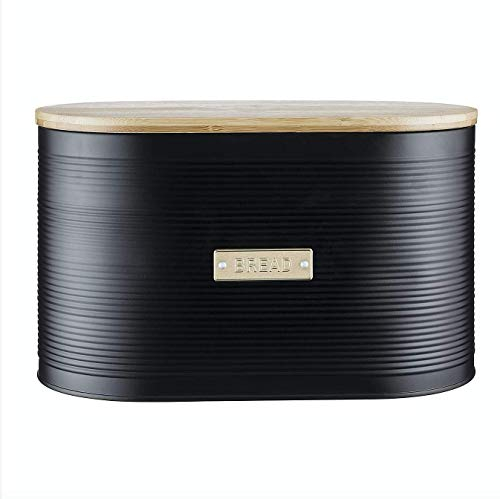 Sleek and Modern Textured Typhoon Living Otto Bread Bin - Black