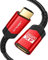 JSAUX HDMI Extension Cable, 1M 4K@60Hz HDR High Speed HDMI 2.0 Extender HDMI Male to Female Lead Support 3D, 18Gbps, ARC, Ethernet Compatible for TV Stick, Roku Fire Stick, Blu-Ray, PS3/PS4 - Red