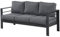 Wisteria Lane Patio Furniture Aluminum Sofa, All-Weather Outdoor 3 Seats Couch, Gray Metal Chair with Dark Grey Cushions