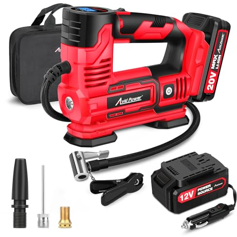 AVID POWER 20V Rechargeable Cordless Tire Inflator Portable Air Compressor