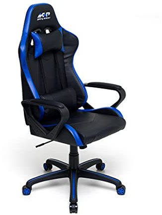 SGP Gaming Station Sillón Gaming, Cuero Sintético, Azul, L